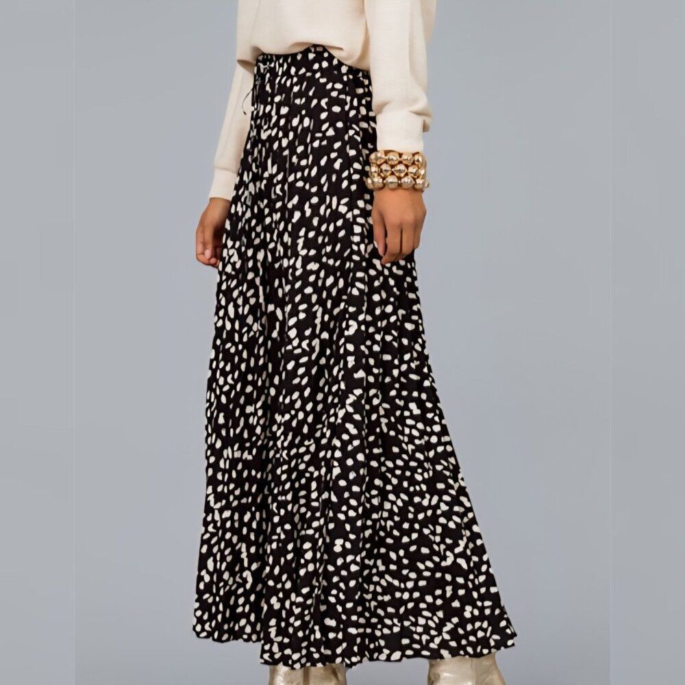 NWT - RUMER - XS - Women's Catalina ‎ Maxi Skirt Black & White